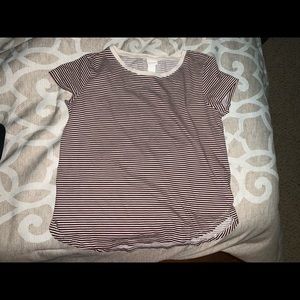 H&M striped chocolate tee